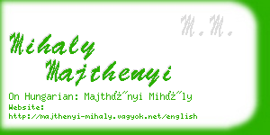 mihaly majthenyi business card